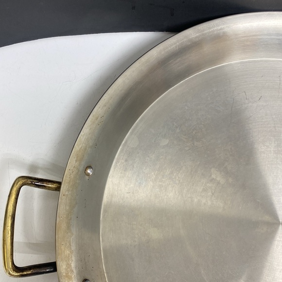 Copper Bottom Paella Pan Brass Handled 15 Inch - Picture 7 of 17